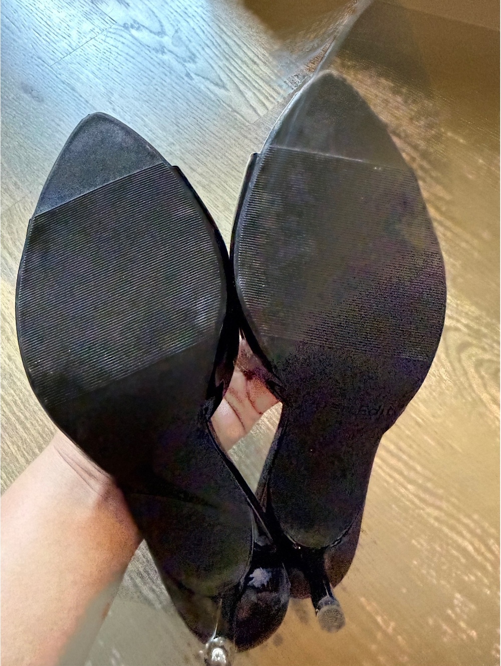 Open Edit Black Patent Leather Women's Heels - Picture 9 of 9